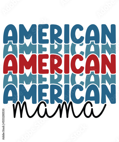 Typographic 4th of July T-Shirt Design – Bold Patriotic Text Style