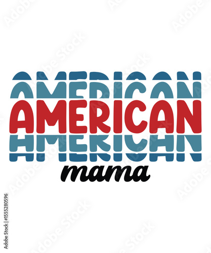 Typographic 4th of July T-Shirt Design – Bold Patriotic Text Style