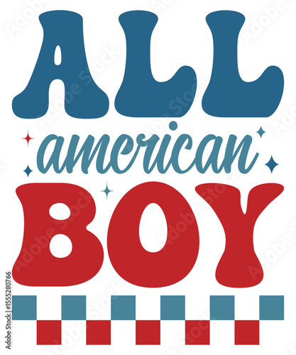 Typographic 4th of July T-Shirt Design – Bold Patriotic Text Style