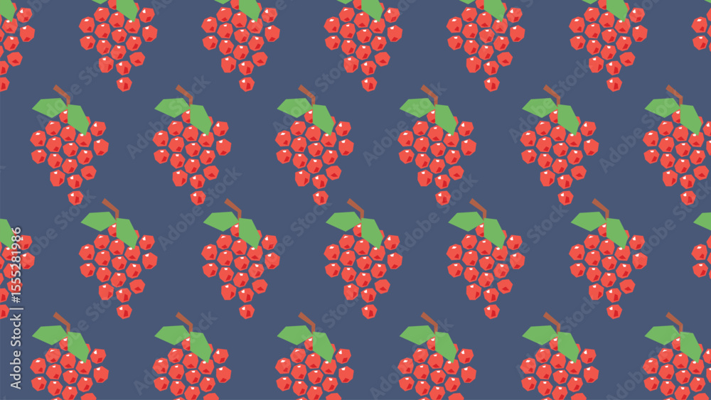 Obraz premium Red grape fruit cluster vector background