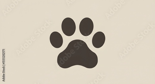 Paw print icon formed by four toe dots and pad