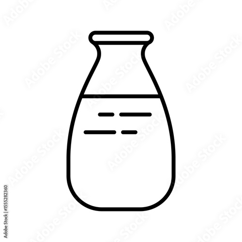 Glass jar or bottle. Kitchenware icon. Line vector kitchen utensil and tool. Cutlery illustration