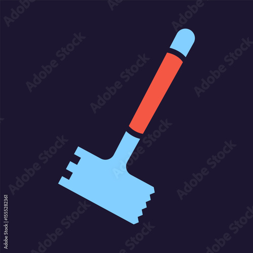 Chop hammer. Kitchenware icon. Color vector kitchen utensil and tool. Cutlery illustration