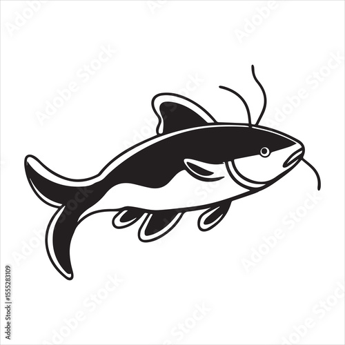 sea catfish vector art illustration