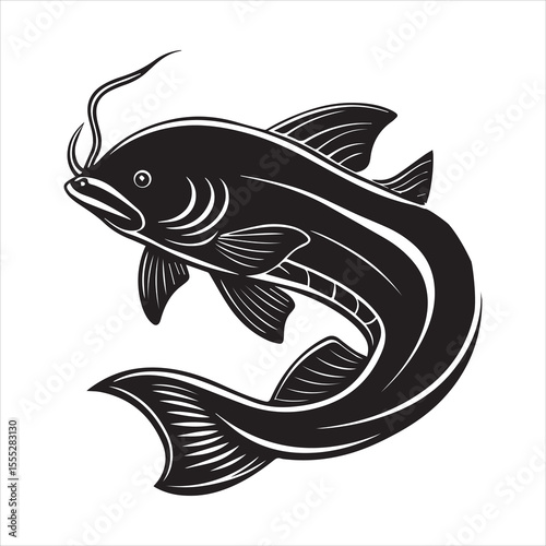sea catfish vector art illustration
