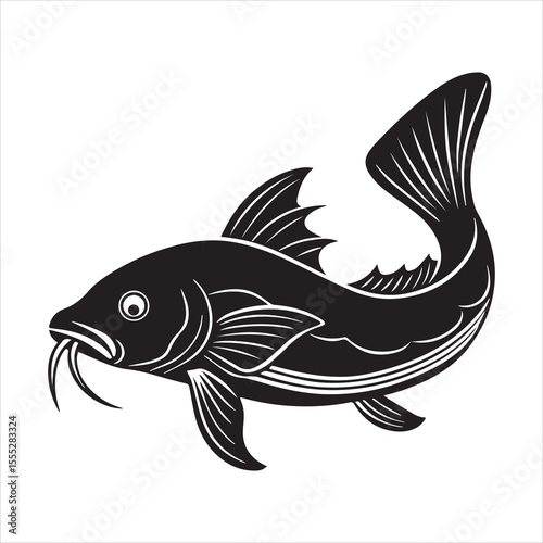 sea catfish vector art illustration