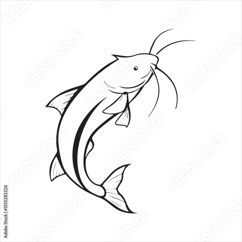 sea catfish vector art illustration