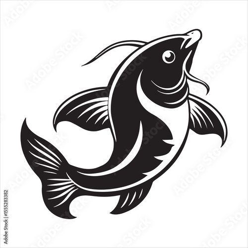 sea catfish vector art illustration