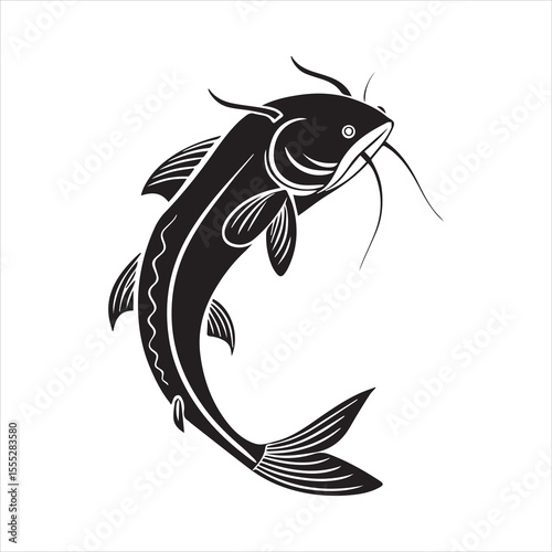 sea catfish vector art illustration