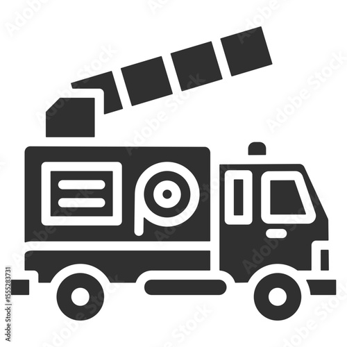 Fire Truck Icon Single Vector Collection 