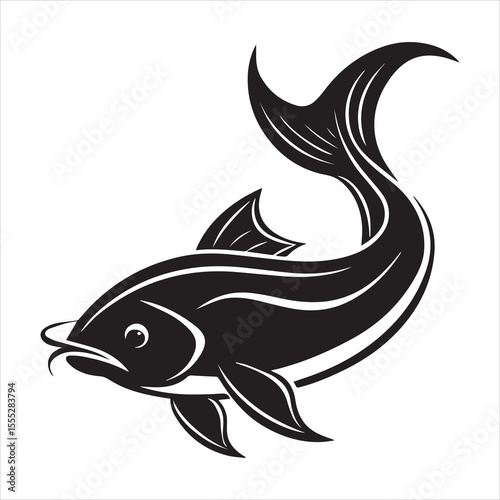 sea catfish vector art illustration