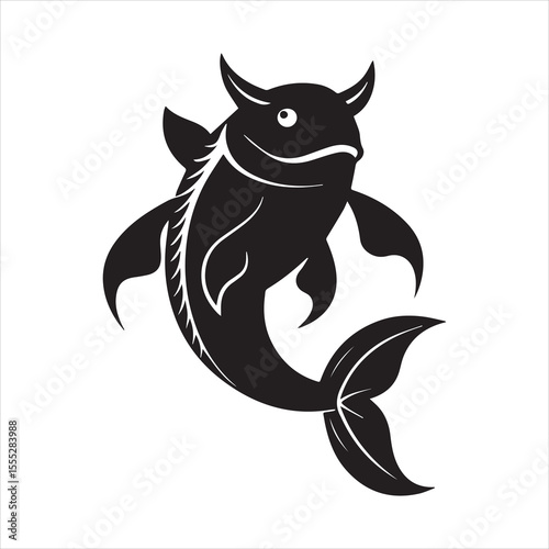 sea catfish vector art illustration