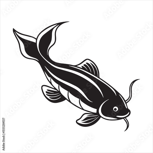 sea catfish vector art illustration