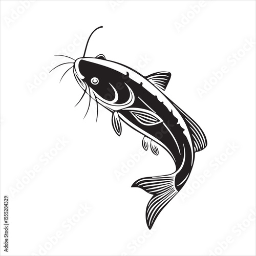 sea catfish vector art illustration