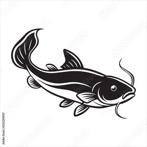 sea catfish vector art illustration