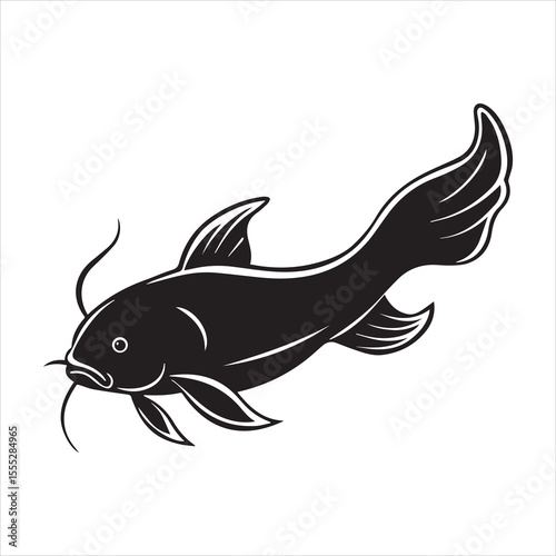 sea catfish vector art illustration