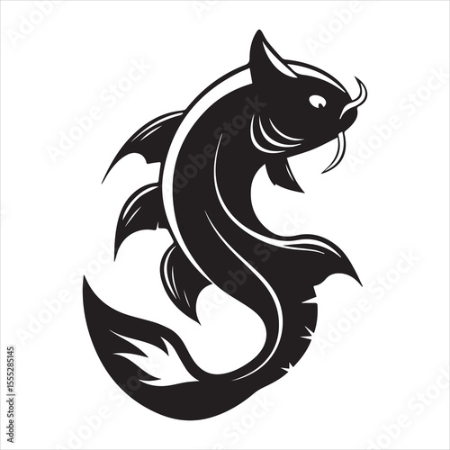 sea catfish vector art illustration