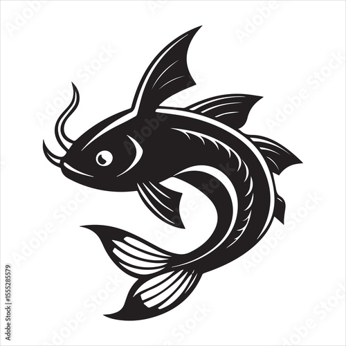 sea catfish vector art illustration