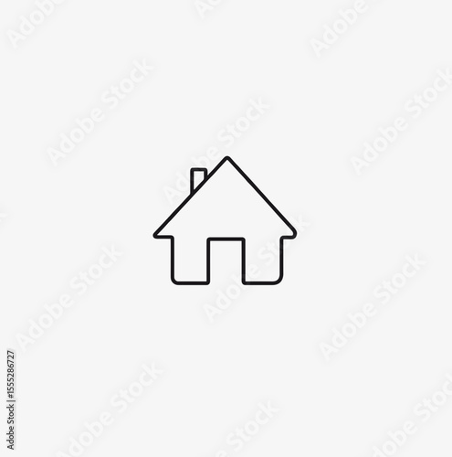 Minimalistic house icon outline on white background for design concept