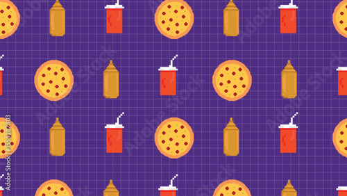 Fiery pizza chili purple hot food background