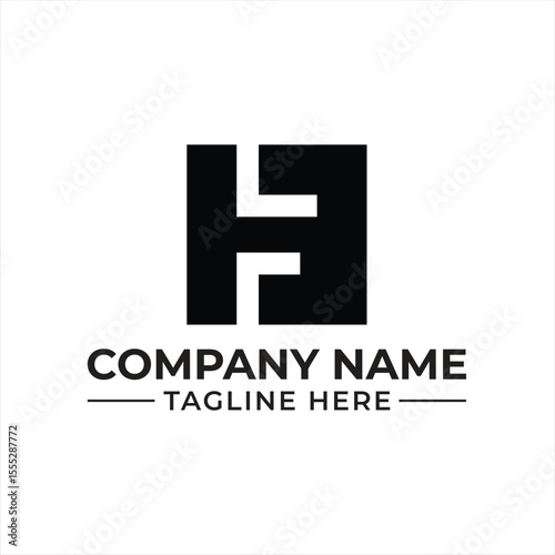Bold Geometric Logo Design with Company Name and Tagline