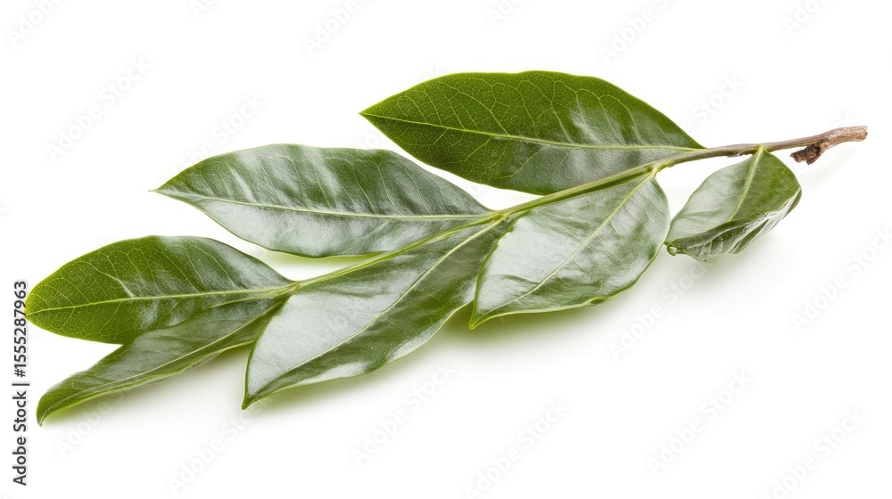 Fototapeta premium Close-up of a branch with several leaves.