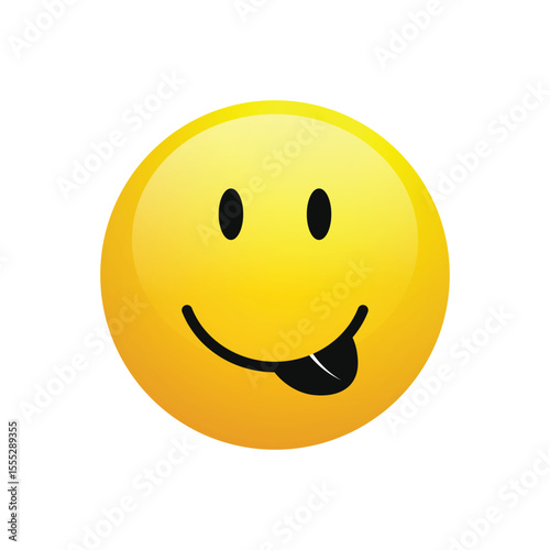 Cheeky Yellow Emoji, happy emoji face with tongue out, Comic Emoji Vector.