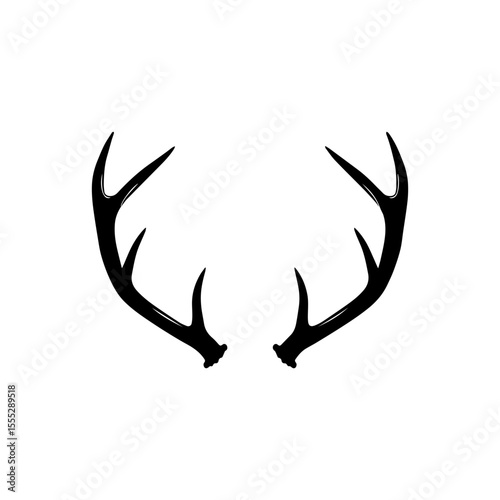 vector illustration of a deer horn