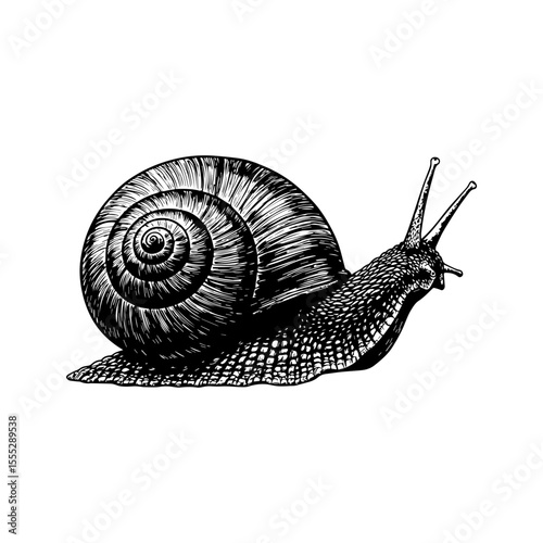 Minimalist Snail Silhouette