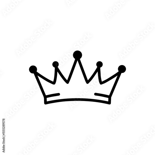 Minimalist Crown Line Art Silhouette