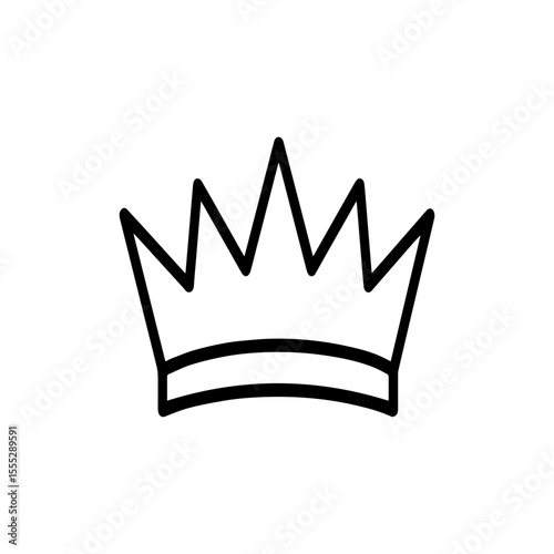 Minimalist Crown Line Art Silhouette