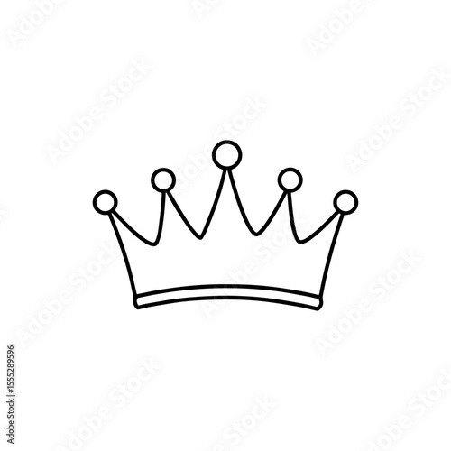 Minimalist Crown Line Art Silhouette