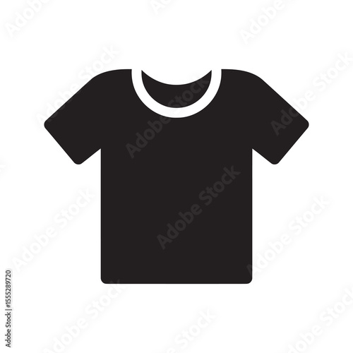 T-shirt icon representing casual clothing apparel and fashion a simple garment for everyday wear or merchandise design and textile manufacturing vector solid glyph