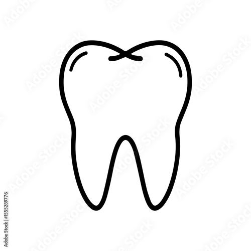 Minimalist Tooth Line Art Silhouette