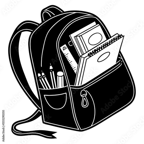 a backpack with school staff 