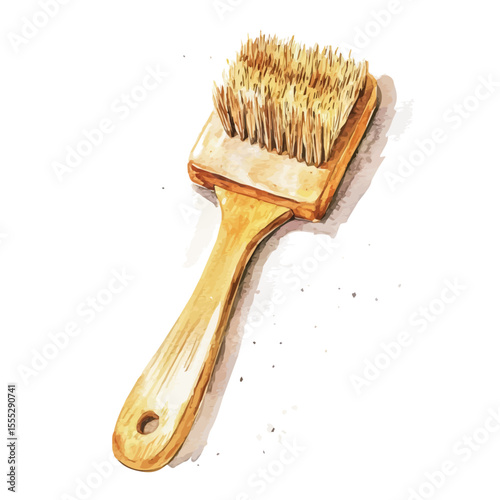 watercolor of Scrub Brush, vector, isolated on a white background.