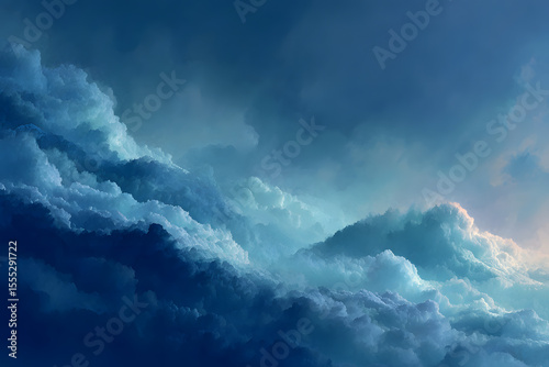 Calm blue gradient background with soft transitions of color from dark to light hues