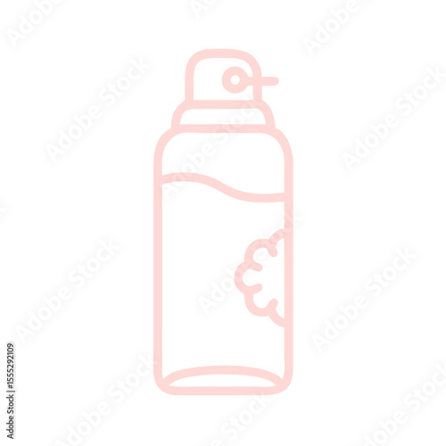 Minimalist dry shampoo outline icon for hair care and styling, perfect for beauty brands and packaging design