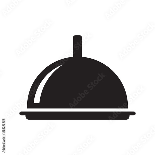 Food cloche icon representing a serving dome for a restaurant catering service or a dish cover for a fancy dinner plate presentation vector solid glyph icon