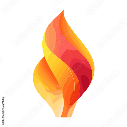 Fire-inspired abstract logo representing energy and movement in a soft form.