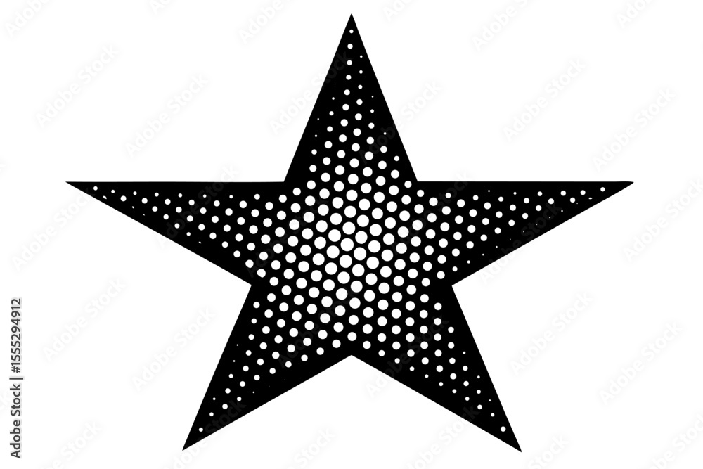 Fototapeta premium Shimmering silver vector star icon on a black background, perfect for Christmas or holiday decoration designs