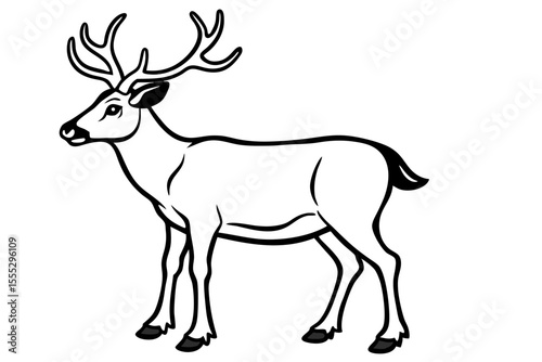 A versatile vector silhouette of a majestic deer or reindeer, perfect for nature and Christmas-themed illustrations