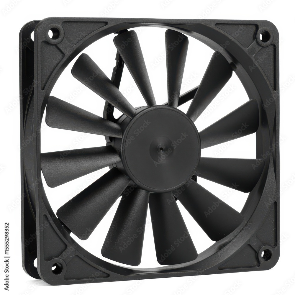 Fototapeta premium Computer cooling fan isolated on white background