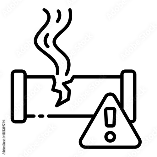 gas leak outline icon for chemical fume and toxic exposure warning