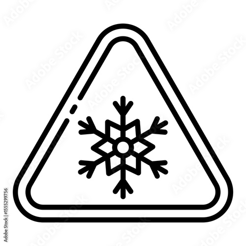 cold temperature outline icon for freeze and frostbite hazard