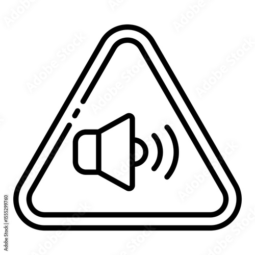 loud noise hazard outline icon for hearing protection and sound alert