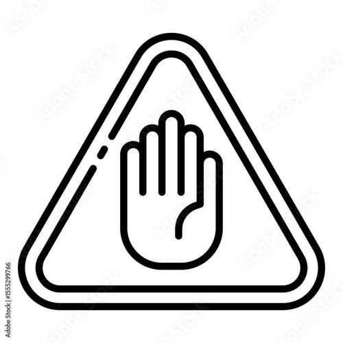 block outline icon for restricted access and entry prevention