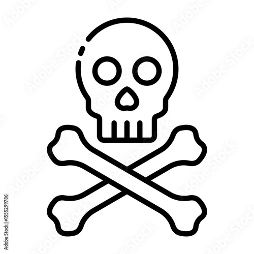 toxic material outline icon for harmful and dangerous substance alert