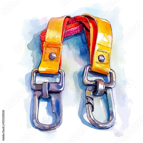 Safety Belt, watercolor illustration vector, isolated on a white background.