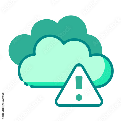 Bad weather green filled line icon about  forecast warning and storm alert
